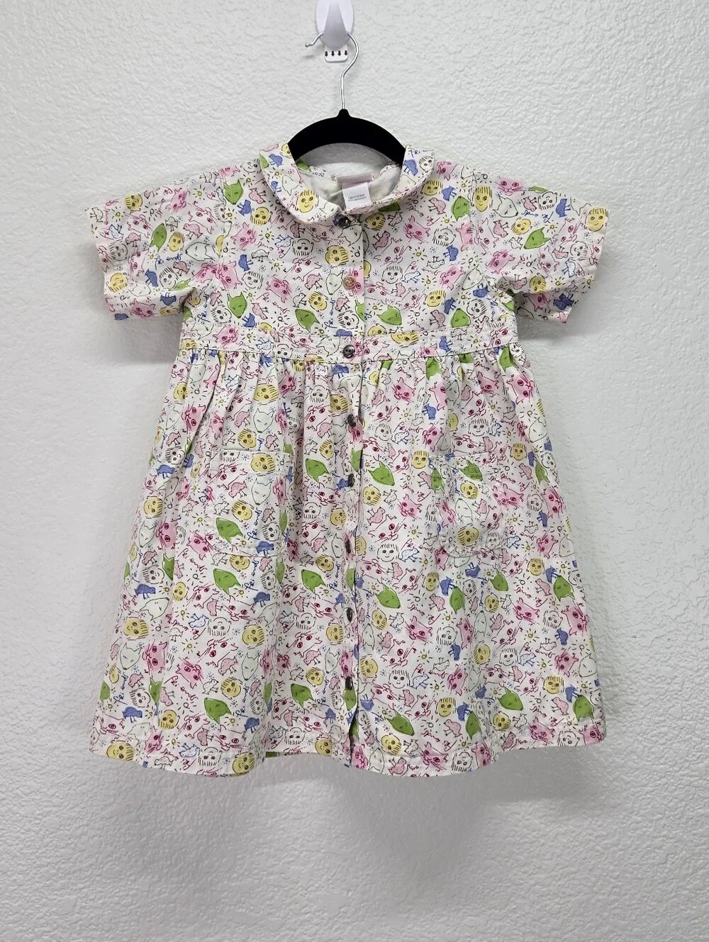 Vtg 1999 Carter's X Yoko Ono John Lennon Animal Print Toddler Girls Dress Sz 5T